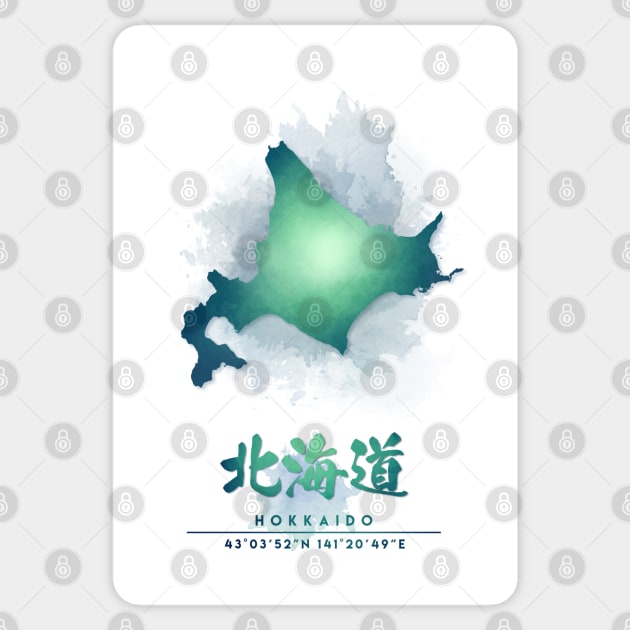 Hokkaido Watercolor Map Sticker by Takeda_Art